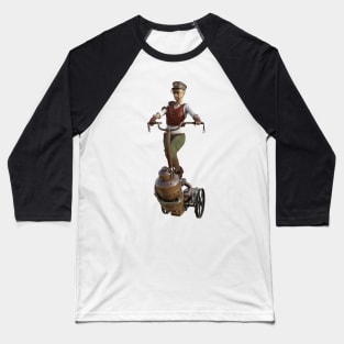 Steampunk girl on hooverboard Baseball T-Shirt